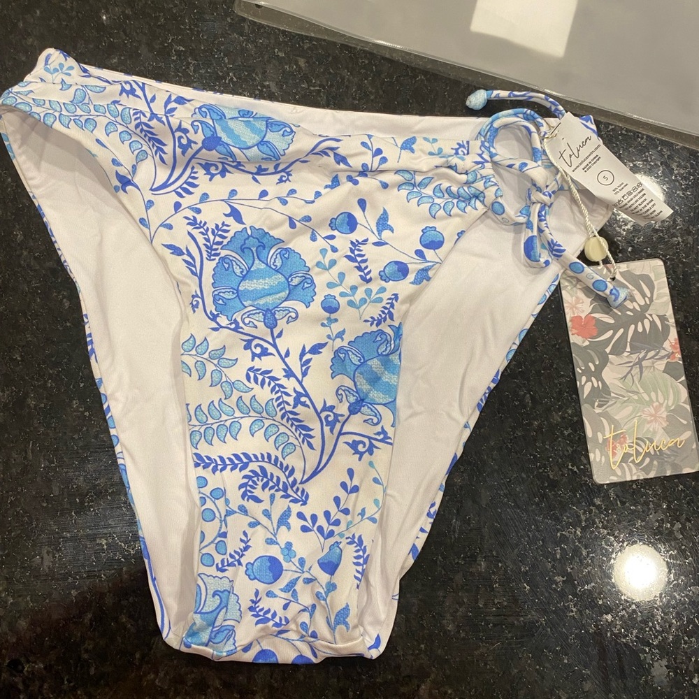 Toluca swim Rhea Midi Tie Bottom - Riviera pattern